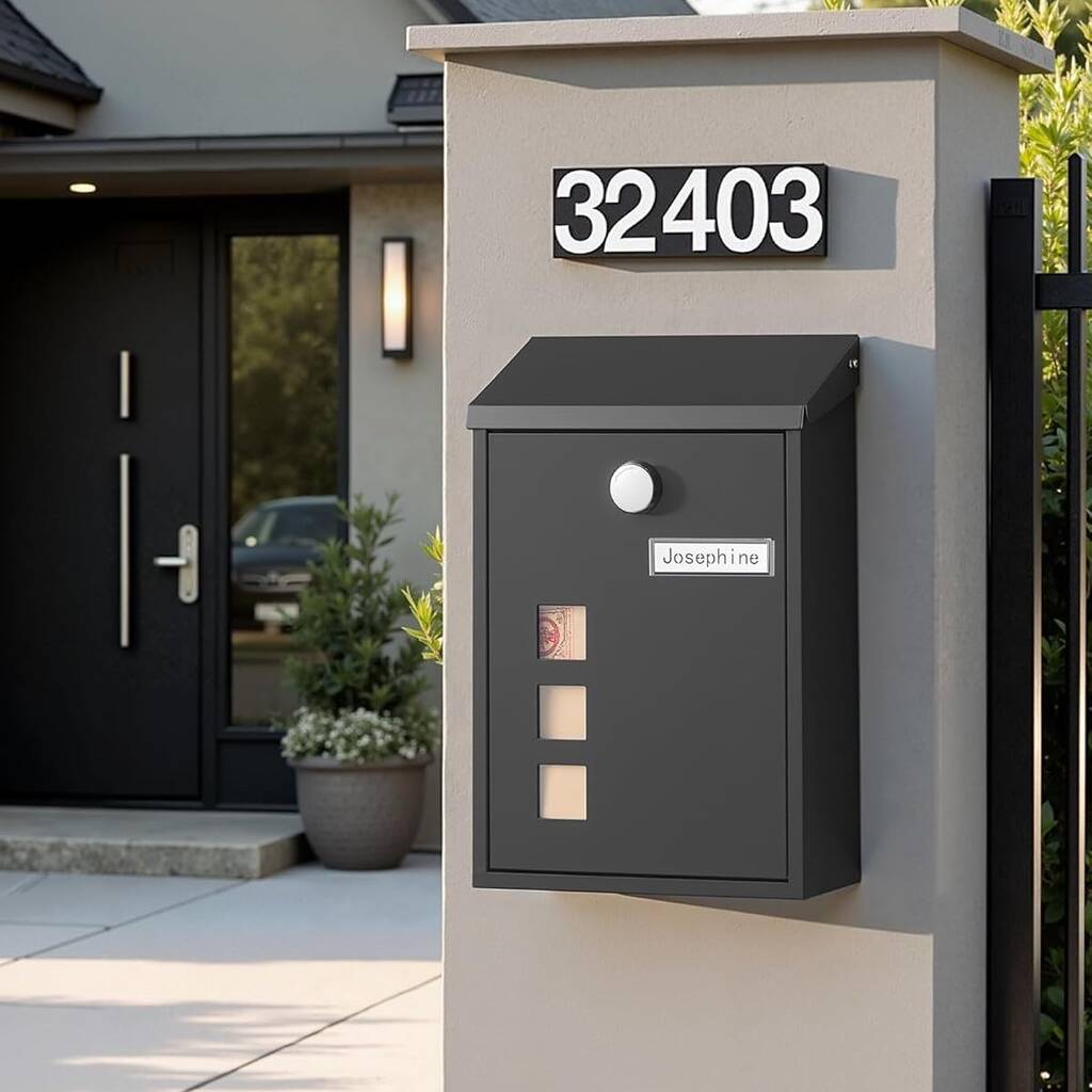 Wall Mounted Post Box With Lock And Nameplate, 1 of 7