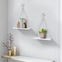 White Wall Mounted Floating Shelf With Rope, thumbnail 8 of 9