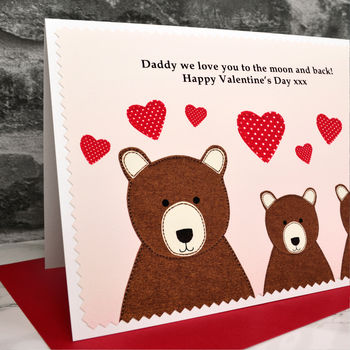 'Bears' Personalised Valentines Card From Children, 3 of 4