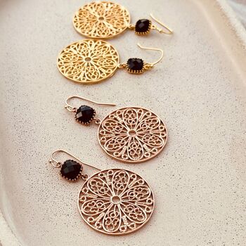 Gold Plated Mandala Earrings, 3 of 7