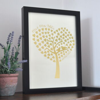 Personalised Wedding Tree Gold Foil Print, 3 of 3
