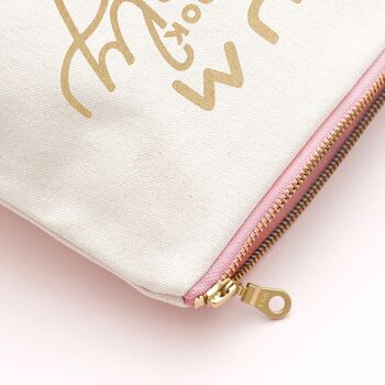 Mum Slogan Print Canvas Cosmetic Pouch, 6 of 10