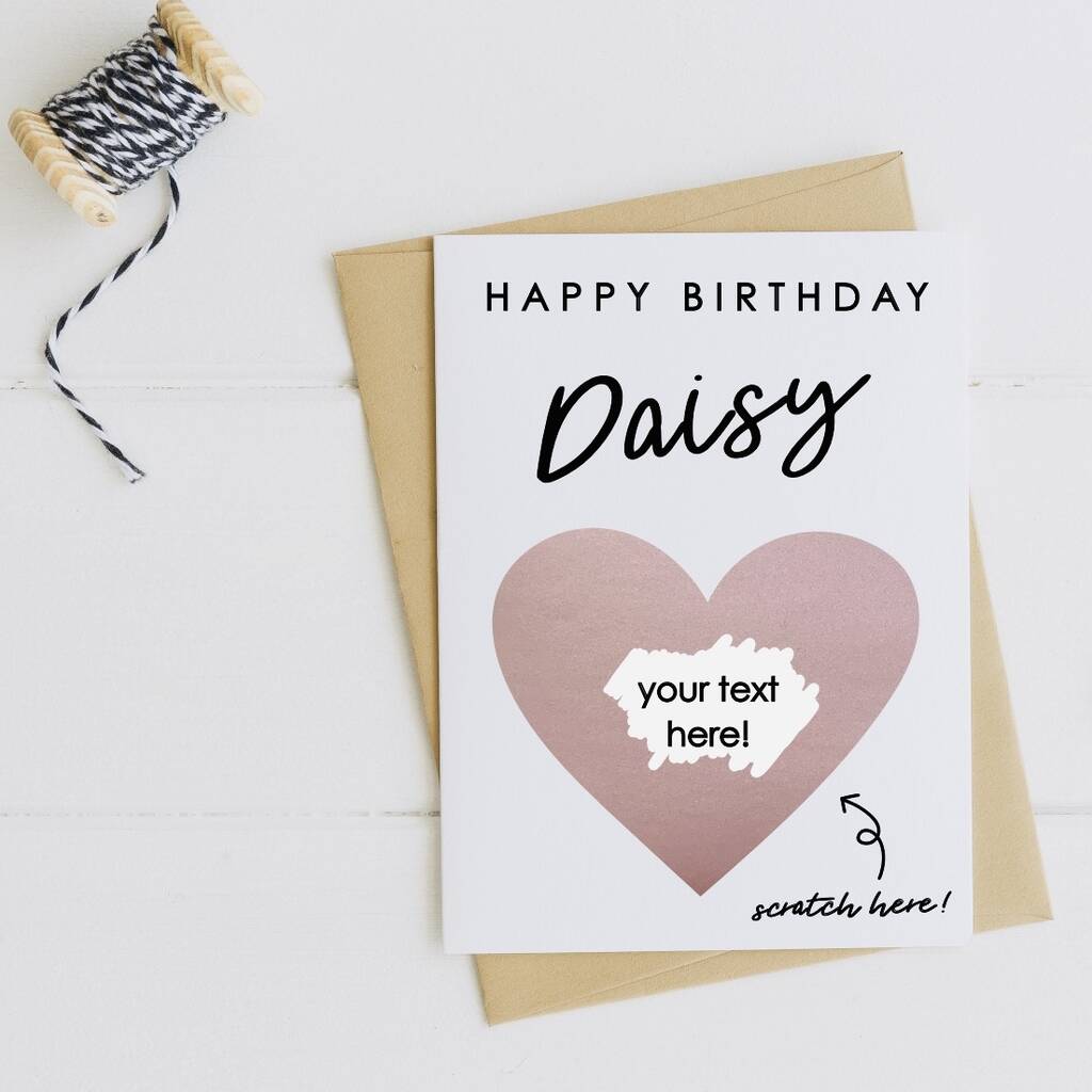 Happy Birthday Scratch Card Personalised Rose Gold By momo+boo