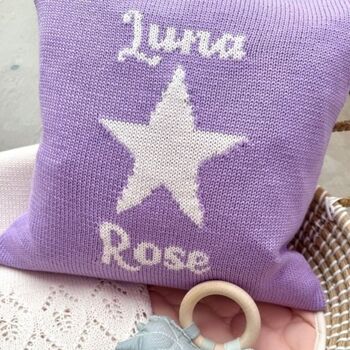Personalised Knitted Star Cushion, 2 of 11