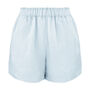 Delicate Blue Linen Women's Shorts, thumbnail 3 of 3