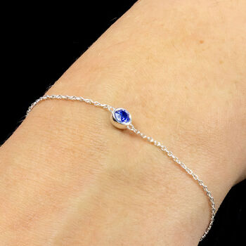 Sterling Silver September Birthstone Bracelet, 2 of 7