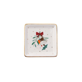 Robin And Gold Star Square Jewellery Dish With Gift Box, 4 of 4