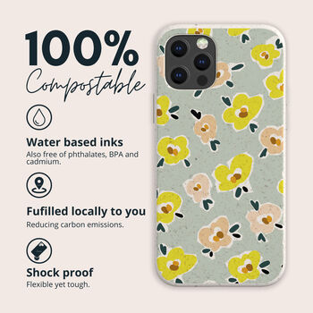 Wild Pansy Eco Friendly, Biodegradable Phone Case, 2 of 9