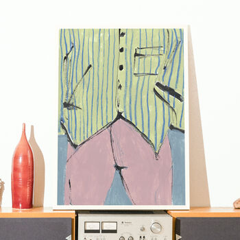 Striped Shirt Fashion Illustration Art Print, 2 of 4