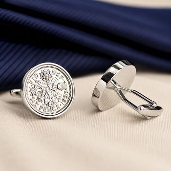 Luxury 70th Birthday Sixpence Cufflinks, 4 of 8