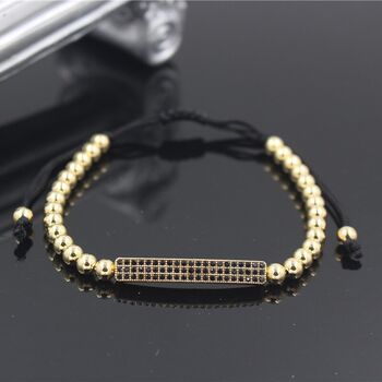 Triple Crown And Bead Bracelet Set Gold And Black, 4 of 8