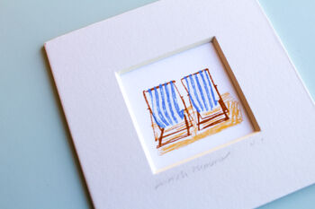British Summer Beach Chairs Mini Art Print, 5 of 9