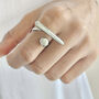 Ball Bar Ring Silver, thumbnail 1 of 10