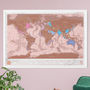 Rose Gold Scratch Off Map, thumbnail 6 of 6