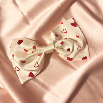 Heart Print Euphrasie Hair Bow, 4 of 6