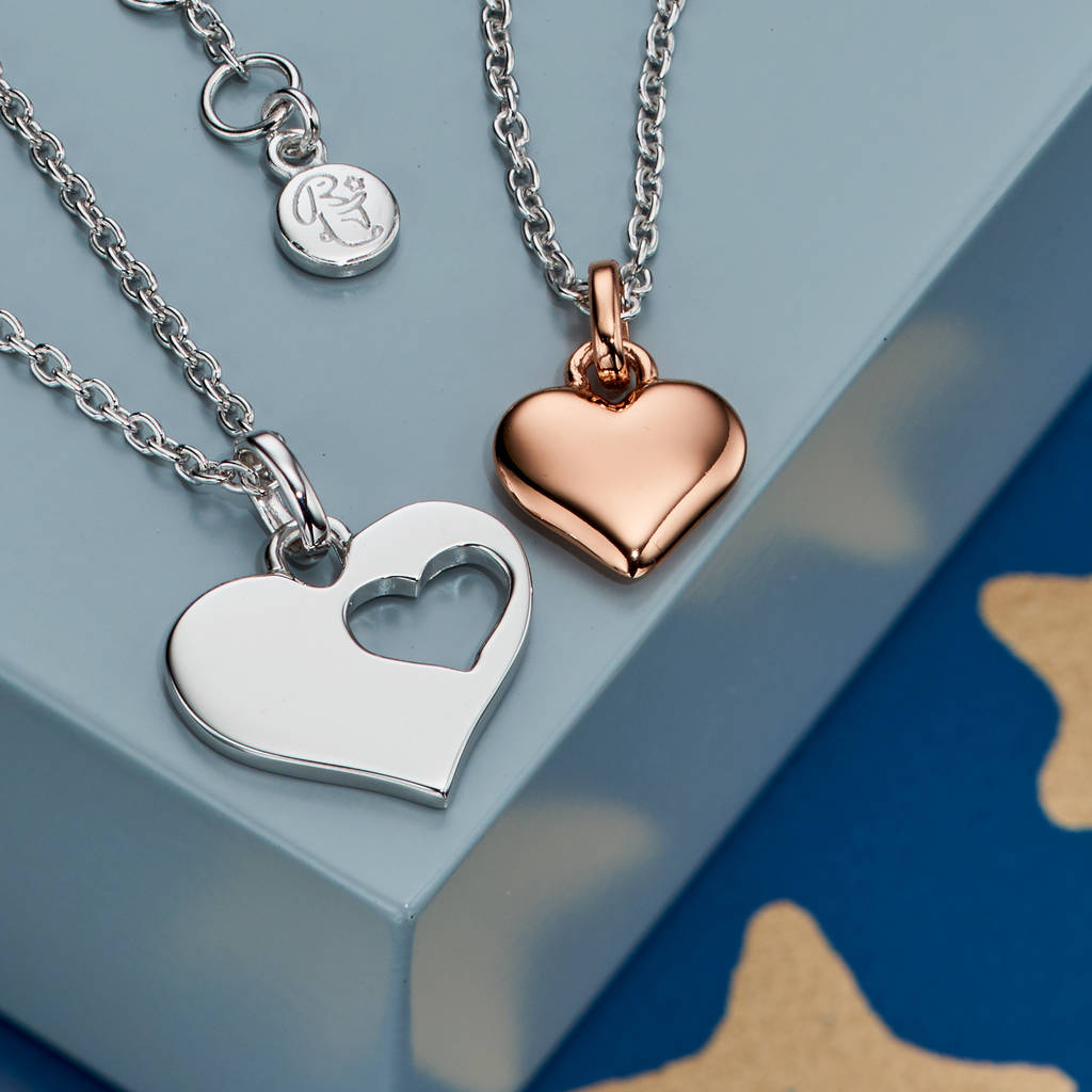 My Heart Sterling Silver Mummy And Me Necklace Set, 1 of 3