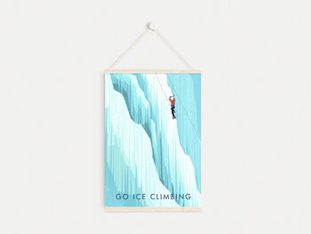 Go Ice Climbing Travel Poster Art Print, 6 of 8