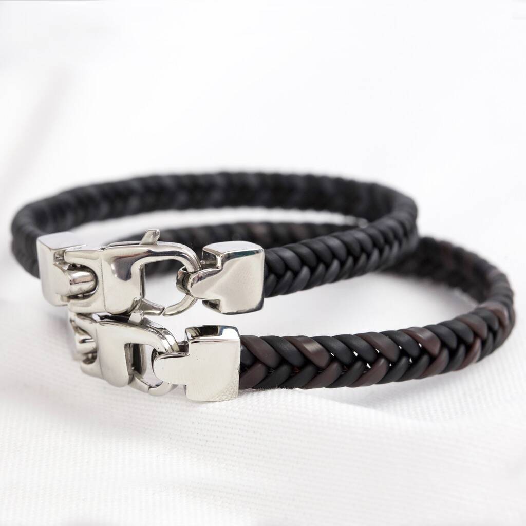 Men's Tight Braid Leather Bracelet By Lisa Angel | notonthehighstreet.com