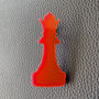 Red Acrylic Chess Queen Brooch, thumbnail 1 of 3