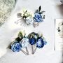 Royal Blue And White Floral Hair Comb, thumbnail 5 of 7