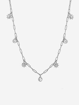 Sterling Silver Charm Choker Moon And Star Charms, 5 of 5