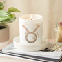 Taurus Zodiac Birth Flower Personalised Candle Gift, thumbnail 1 of 12