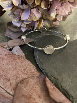 Silver Plated Bangle With Four Semi Precious Stones, 5 of 10