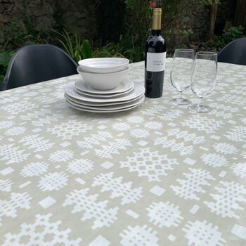 Welsh Blanket Print Oilcloth Tablecloth, 9 of 10