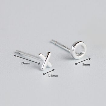 Sterling Silver Hugs And Kisses Stud Earrings, 6 of 6
