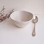 Handmade White Speckled Pottery Cereal Bowl, thumbnail 3 of 6