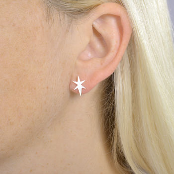Serling Silver Northern Star Earrings, 3 of 8