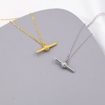 Balanced Bar Necklace In Sterling Silver, 6 of 12