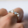 Aquamarine And Baroque Pearls Adjustable Ring, thumbnail 1 of 10