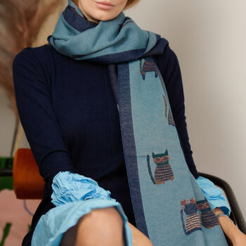 Spy Cat Cashmere Blend Scarf, 2 of 12