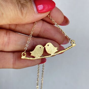 Love Birds Gold Plated Necklace, 2 of 3