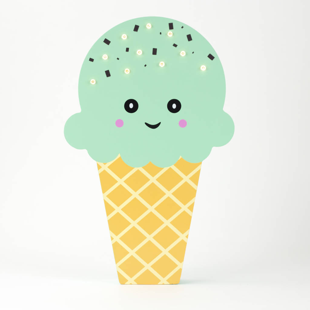 Personalised Mint Ice Cream LED Light By We Love To Create