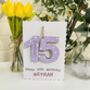Personalised 15th Birthday Card Wooden Number Gift, thumbnail 4 of 4