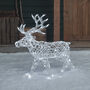 Battery Operated 200 Dual LED White Rattan Reindeer, thumbnail 1 of 3
