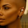 Sterling Silver Hexagon Moonstone Ear Pin Earrings, thumbnail 4 of 5