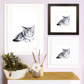 Inky Kitten Illustration Print, 2 of 10