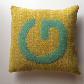 Handmade Nursery Personalised Letter Cushion Soft Wool, 10 of 12