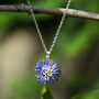 Aster Blue Flower Pendant Necklace, thumbnail 1 of 6