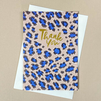 Eight Thank You Ikat Leopard Spot Note Cards Box Set, 7 of 10