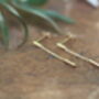 Madison Gold Bar Chain Dangly Earrings, thumbnail 3 of 3