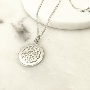 Personalised Disk Pendant With Birthstone, 3 of 7