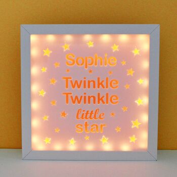 Personalised Twinkle Twinkle Little Star Box Light, 6 of 12