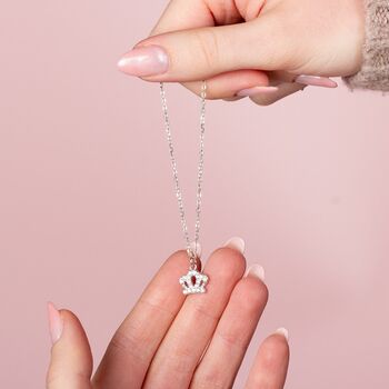 Crystal Crown Necklace Sterling Silver, 2 of 7