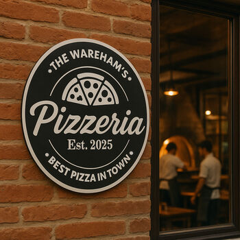 Personalised Family Pizzeria Sign, 2 of 3