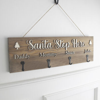 Personalised Christmas Stocking Hanger, Santa Stop Here, 3 of 8