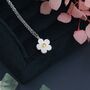 Tiny Forget Me Not Flower Pendant Necklace, thumbnail 4 of 11